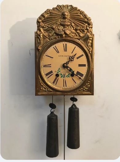 Pendula de perete tip Cloisonne/Morez, Louis Jaquine St Etienne, sec XIX