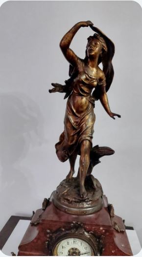 Ceas de semineu cu o statuie numita L'Orage (Furtuna), sec. XIX