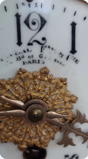 Ceas de masă tip vitrină, Chateau Freres & Cie Paris, cu pendul cu mercur