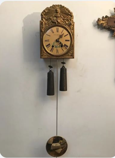 Pendula de perete tip Cloisonne/Morez, Louis Jaquine St Etienne, sec XIX