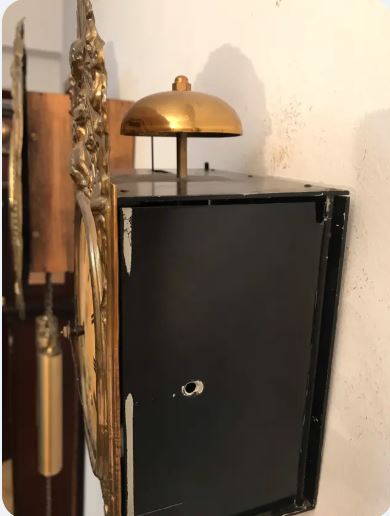 Pendula de perete tip Cloisonne/Morez, Louis Jaquine St Etienne, sec XIX