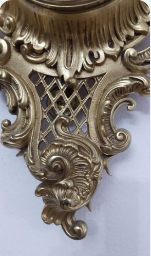 Ceas de perete cartel din bronz, tip Rococo, sec XIX