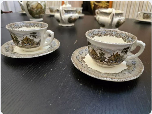 Set de cafea si supa Viejo Molino marca La Cartuja de Sevilla pentru 12 persoane