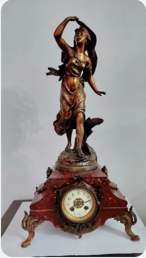 Ceas de semineu cu o statuie numita L'Orage (Furtuna), sec. XIX